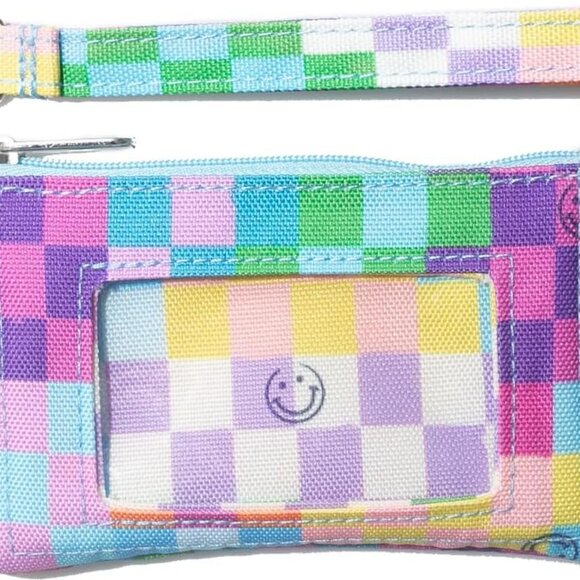 Plaid keychain wallet for women, small wristlet wallets credit card holder for w - Picture 1 of 8